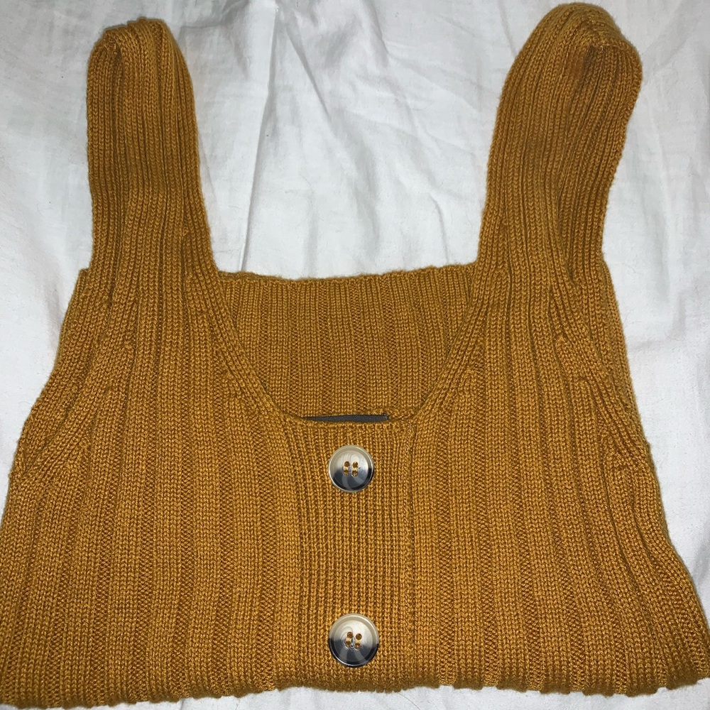 Mustard Button Down Tank Top